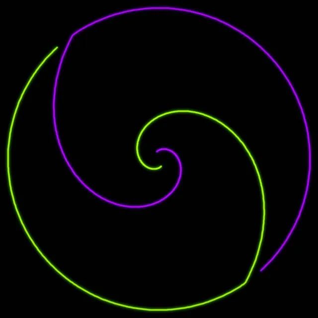 1:1 Square | 60fps Neon Spiral Screensaver | VJ Animation | Colorful Vortex