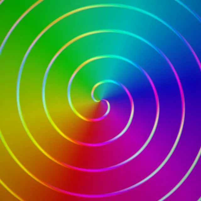 1:1 Square 60fps Neon Spiral Vortex Screensaver - Motion Background VJ