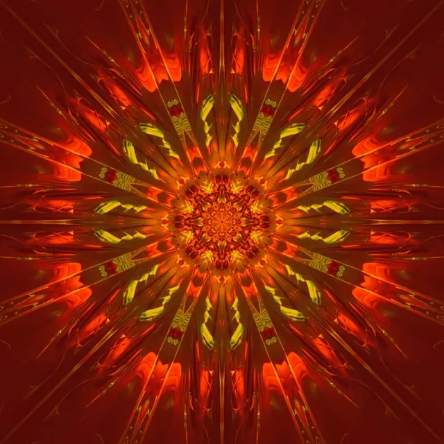 1:1 Négyzet 60fps Ragyogó Napkitörés Mandala Neoncső Alagút Képernyővédő VJ Animáció