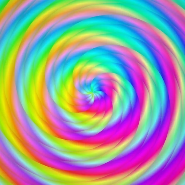 1:1 Square 60FPS Rainbow Spiral Vortex Screensaver | VJ Loop Background