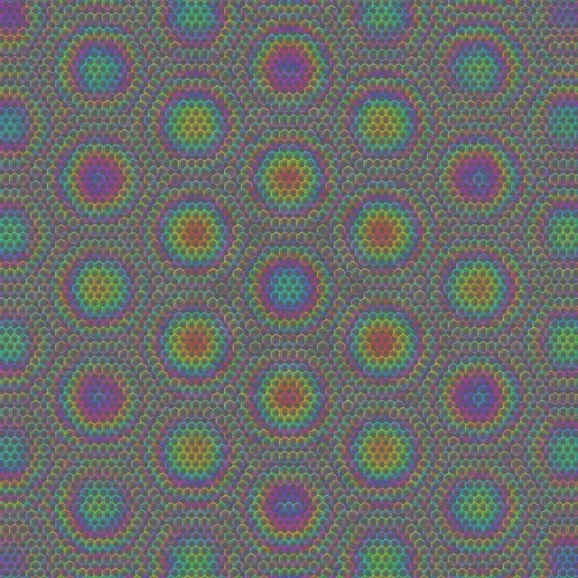 1:1 Square | 60fps Rotating Amethyst Lime Hexagon Screensaver Live Wallpaper