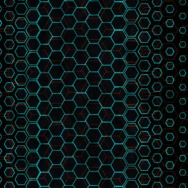 1:1 Square 60fps Screensaver Neon Tunnel Background Edit Cyan Hexagons