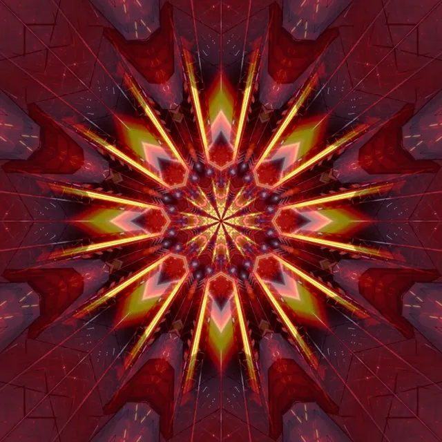 1:1 Square | 60fps screensaver neon tunnel glowing diamond kaleidoscope vj