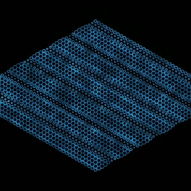 1:1 Square 60fps Screensaver Neon Tunnel Live Wallpaper Blue Hexagon Design