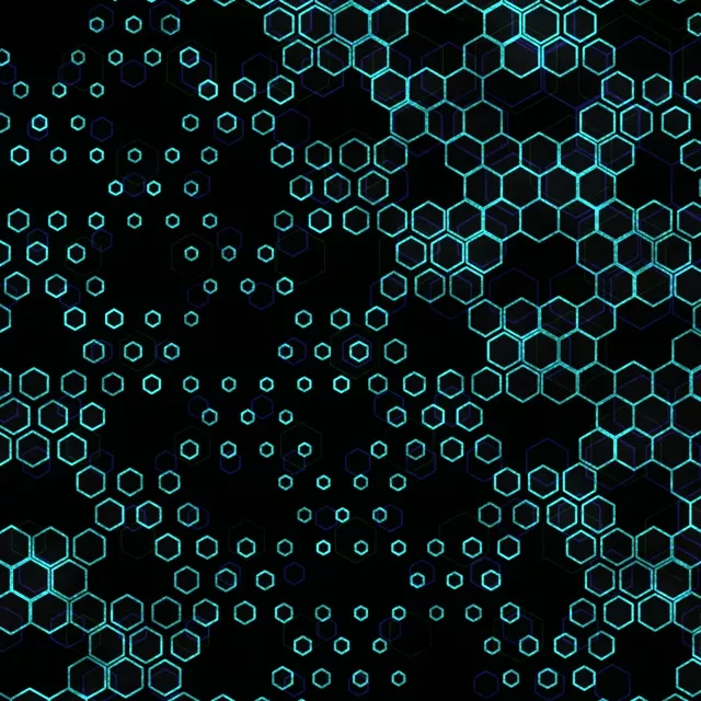 1:1 Square 60fps Screensaver Neon Tunnel Live Wallpaper Cyan Hexagon