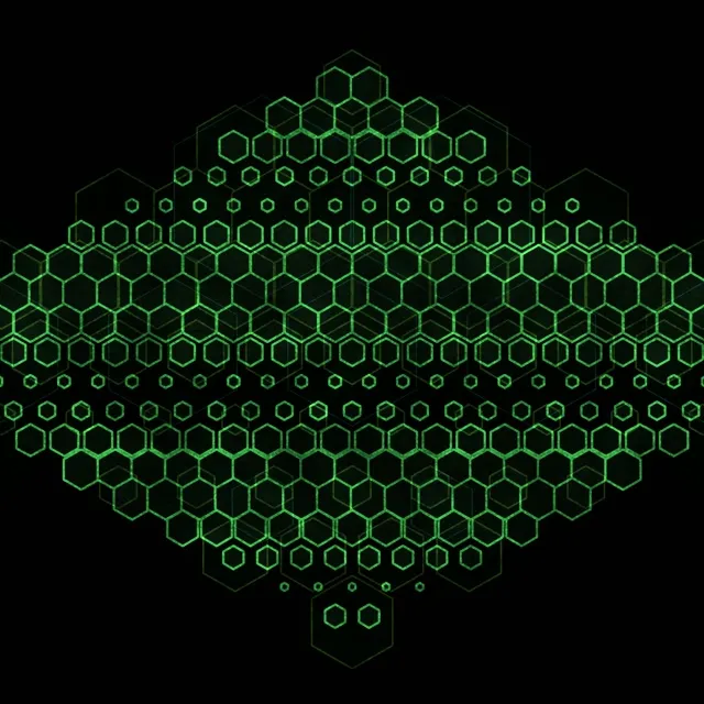 1:1 Square 60fps Screensaver Neon Tunnel Live Wallpaper Glowing Green Hexagons