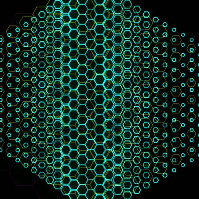1:1 Square 60fps screensaver neon tunnel live wallpaper glowing hexagon