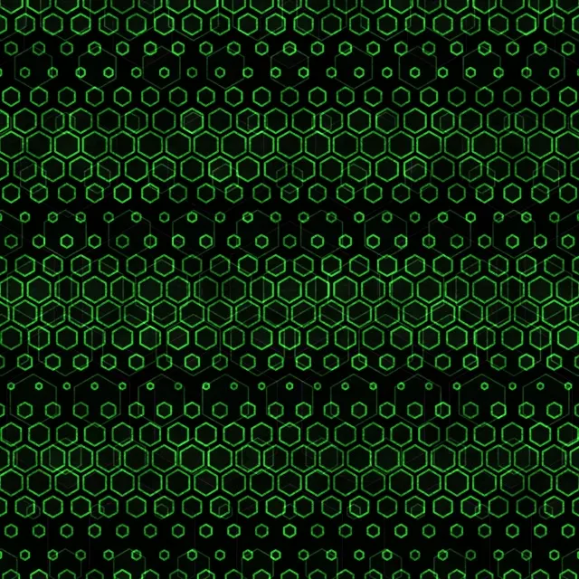 1:1 Square 60fps Screensaver Neon Tunnel Live Wallpaper Green Hex Geometric