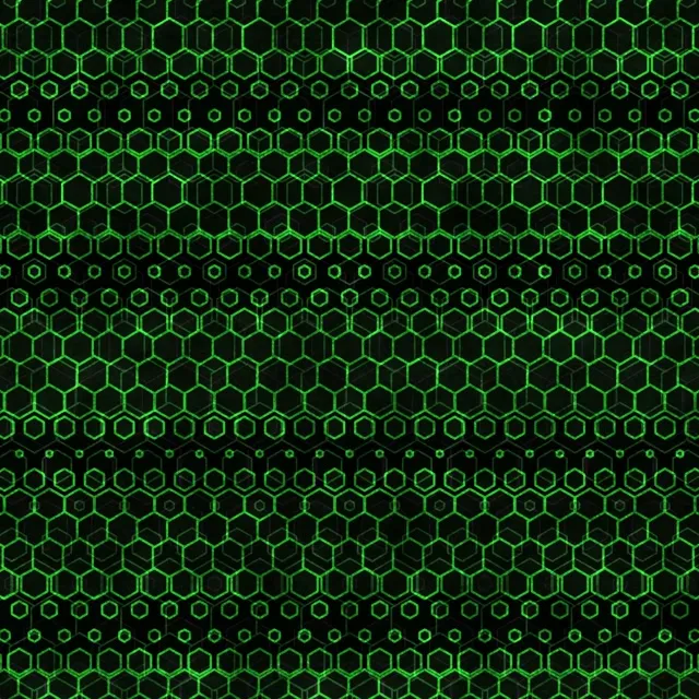 1:1 Square 60fps Screensaver Neon Tunnel Live Wallpaper Green Hexagon Grid