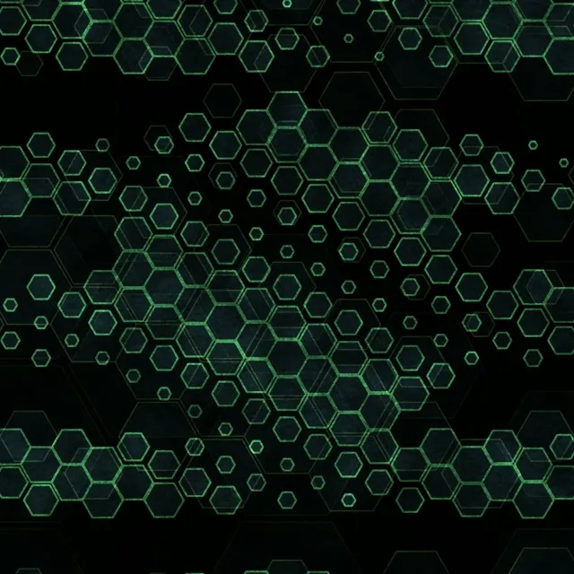 1:1 Square 60fps Screensaver Neon Tunnel Live Wallpaper Green Hexagons