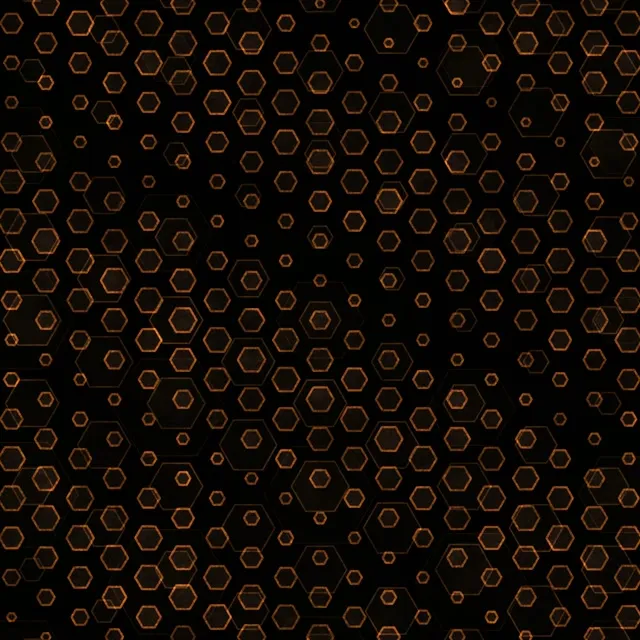 1:1 Square 60fps Screensaver Neon Tunnel Live Wallpaper Orange Hexagons Glow