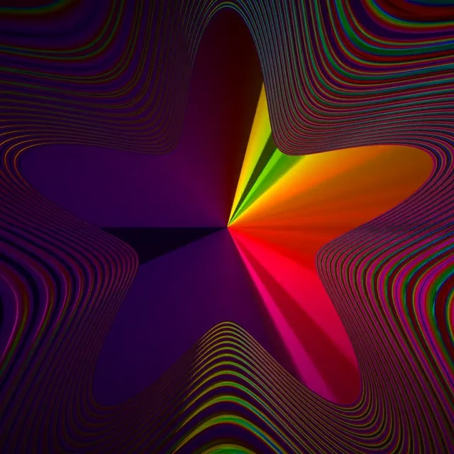 1:1 Square 60fps Screensaver Neon Tunnel Live Wallpaper Rainbow Prism