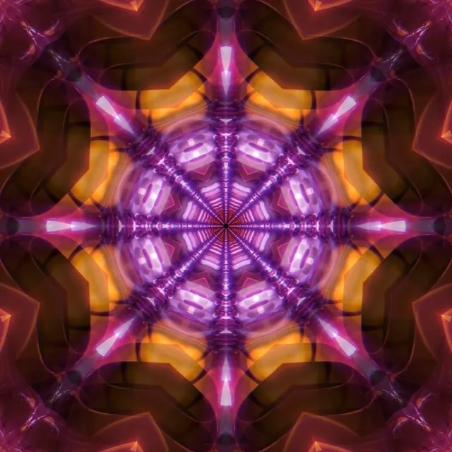 1:1 Square 60fps screensaver neon tunnel pink geometric motion background