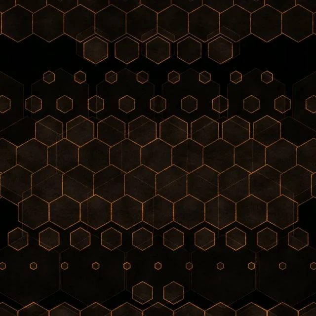 1:1 Square 60fps Screensaver Neon Tunnel VJ Animation Gold Hexagon Design
