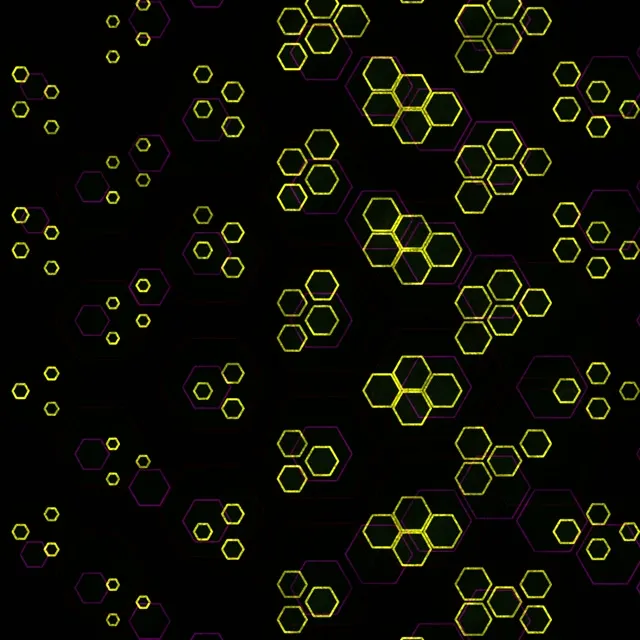 1:1 Square 60fps Screensaver Neon Tunnel VJ Animation Yellow Hexagons