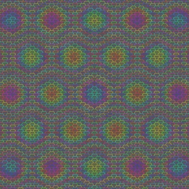 1:1 Square | 60fps Screensaver: Pulsing Purple Lime Hexagon Live Wallpaper