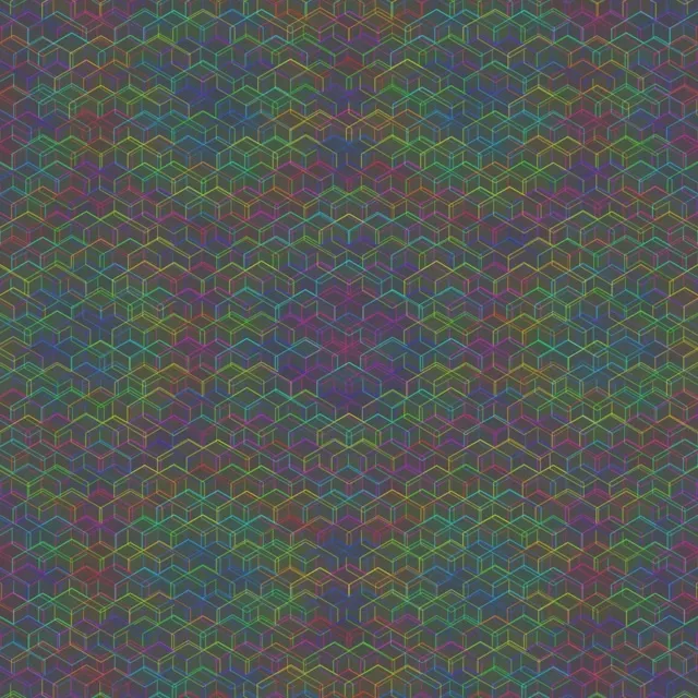 1:1 Square 60fps Screensaver | Purple Teal Morphing Hexagon Live Wallpaper