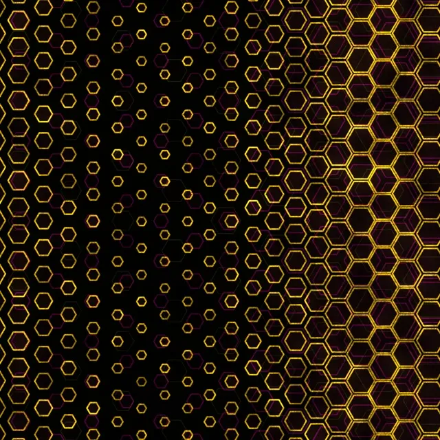 1:1 Square Golden Hexagon Tunnel 60fps Screensaver | Motion Background