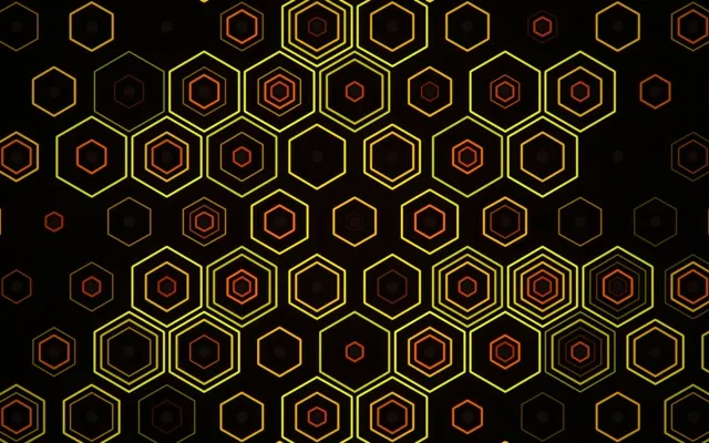 16:10 Desktop | Neon Hexagon Grid 60fps Screensaver Live Loop