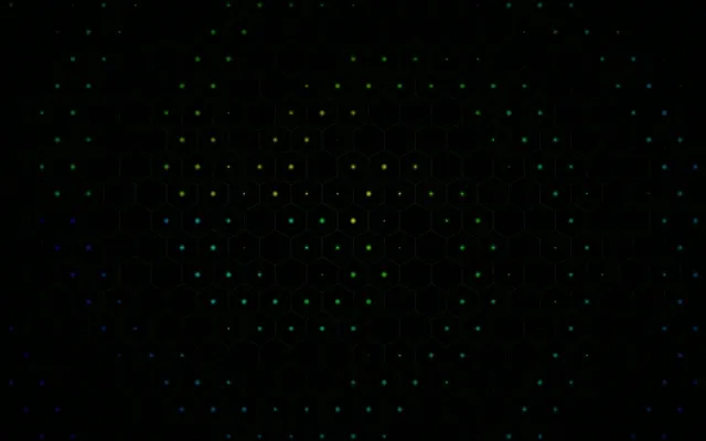 16:10 Display | 60fps Hexagon Network Glowing Green Particles Motion Loop