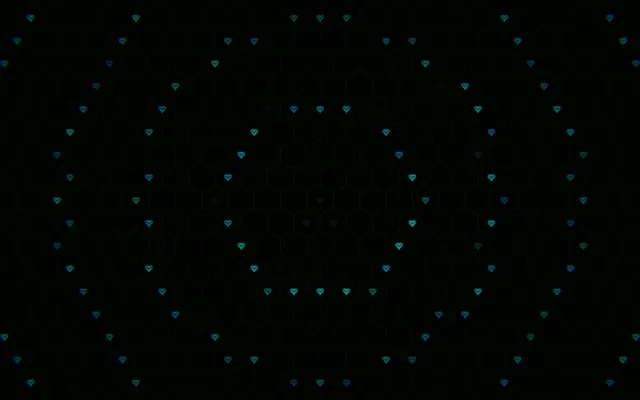16:10 Display | Cyan Hearts Fall 60fps Screensaver VJ Background