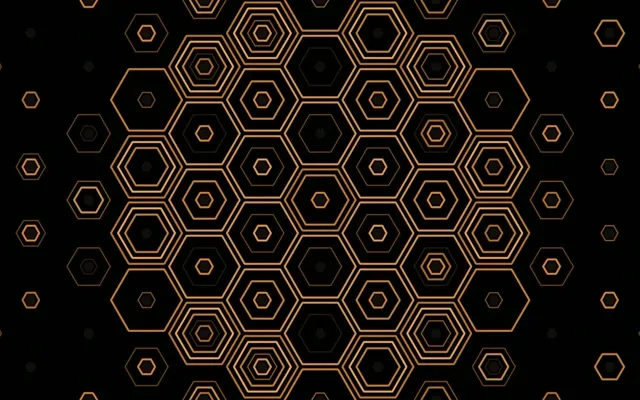 16:10 MacBook | 60fps Golden Hexagon Pattern Live Wallpaper Screensaver Loop