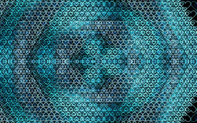 16:10 MacBook | Cyan Glow Hearts 60fps Screensaver Motion