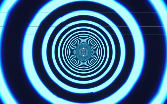16:10 MacBook | Cyan Neon Circles 60fps Screensaver Motion Background