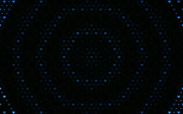 16:10 MacBook | Glowing Blue Hearts 60fps Screensaver VJ Visuals