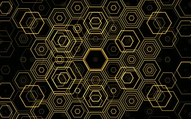 16:10 MacBook | Gold Hexagon Pattern 60fps Screensaver Live Wallpaper