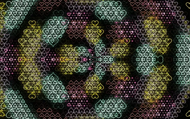 16:10 MacBook Neon Hearts 60fps Screensaver Motion Background