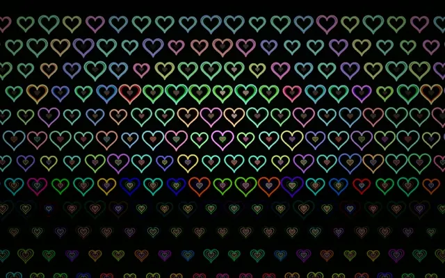 16:10 MacBook | Neon Hearts 60fps Screensaver Motion Loop