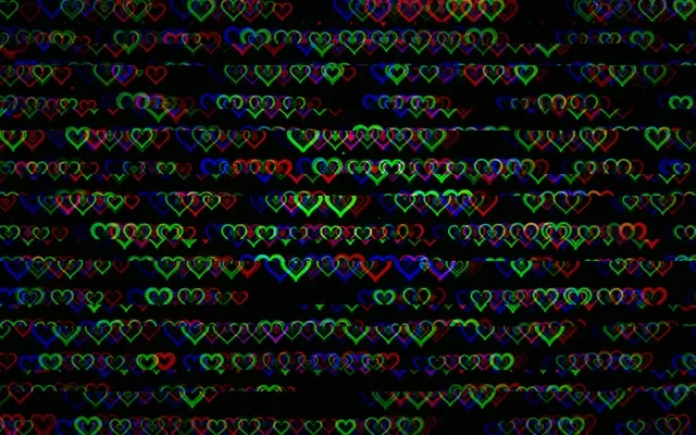 16:10 MacBook | Neon Hearts Falling 60fps Motion VJ Screensaver