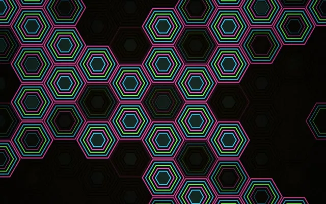 16:10 MacBook | Neon Hexagon 60fps Live Wallpaper Motion