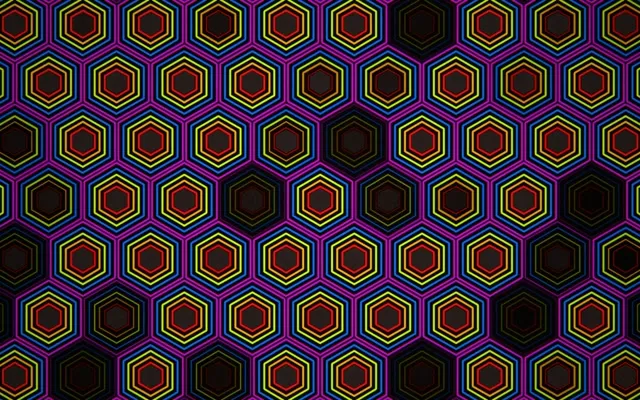 16:10 MacBook | Neon Hexagon 60fps Live Wallpaper Screensaver Loop