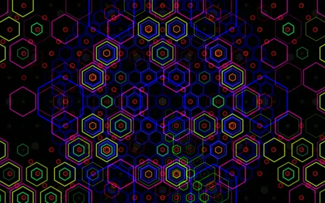 16:10 MacBook | Neon Hexagon 60fps Live Wallpaper VJ Loop