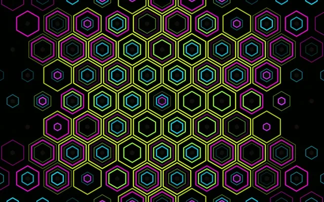 16:10 MacBook | Neon Hexagon Grid 60fps Screensaver Live Wallpaper