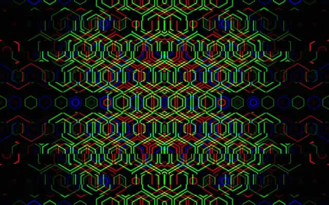 16:10 MacBook | Neon hexagon matrix 60fps screensaver VJ loop