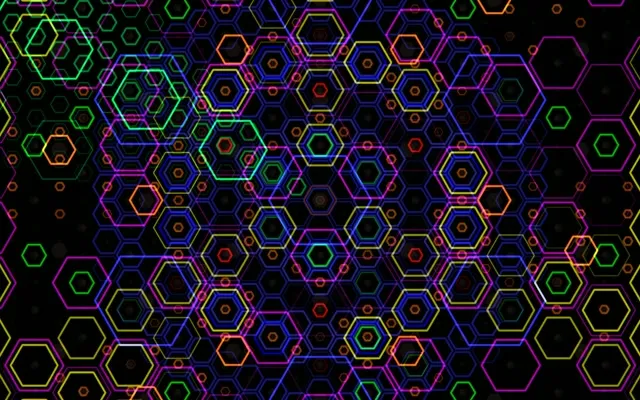 16:10 MacBook | Neon hexagon mesh 60fps screensaver live wallpaper