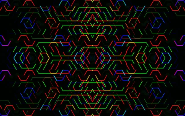 16:10 MacBook | Neon Hexagon Pattern 60fps Screensaver VJ Loop