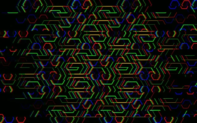 16:10 MacBook | Neon hexagon tech pattern 60fps screensaver motion bg