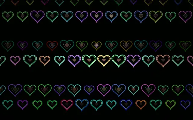 16:10 MacBook | Neon Rainbow Hearts 60fps Screensaver VJ Loop