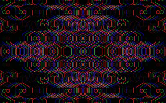 16:10 MacBook | Vibrant neon hexagon 60fps screensaver VJ backdrop