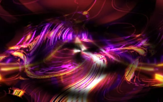 16:10 Desktop 60fps Screensaver Neon Tunnel Glowing Purple Orange Kaleidoscope Visuals Loop