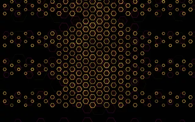16:10 MacBook 60FPS Hexagon Screensaver | Golden Neon Motion VJ Loop