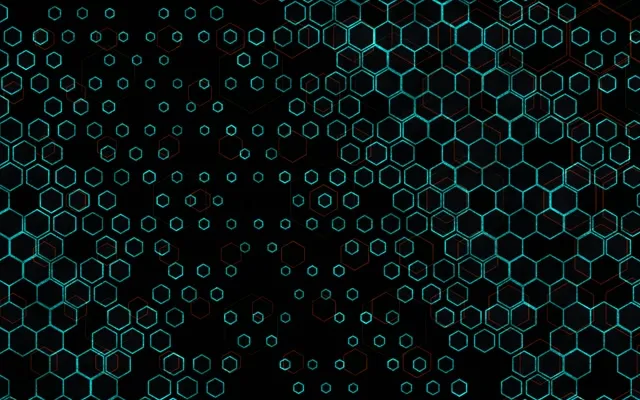 16:10 MacBook | 60FPS Hexagon Screensaver Neon VJ Animation | Cyan Glow
