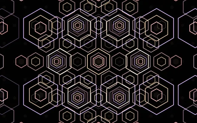 16:10 MacBook | 60fps Hexagon Screensaver VJ Animation Neon Gold Geometric