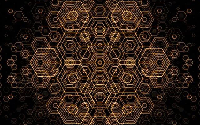 16:10 MacBook 60fps Screensaver Gold Hexagon Vj Loop Pattern Dark