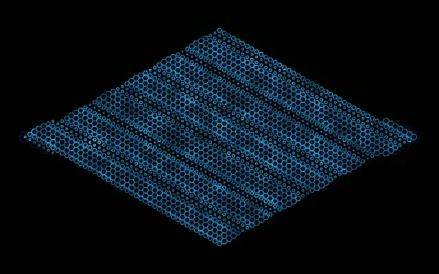 16:10 MacBook 60fps Screensaver Neon Tunnel Motion Background Blue Hexagon Mesh