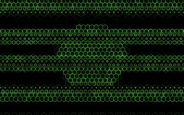 16:10 MacBook 60fps Screensaver Neon Tunnel Motion Background Green Hexagon